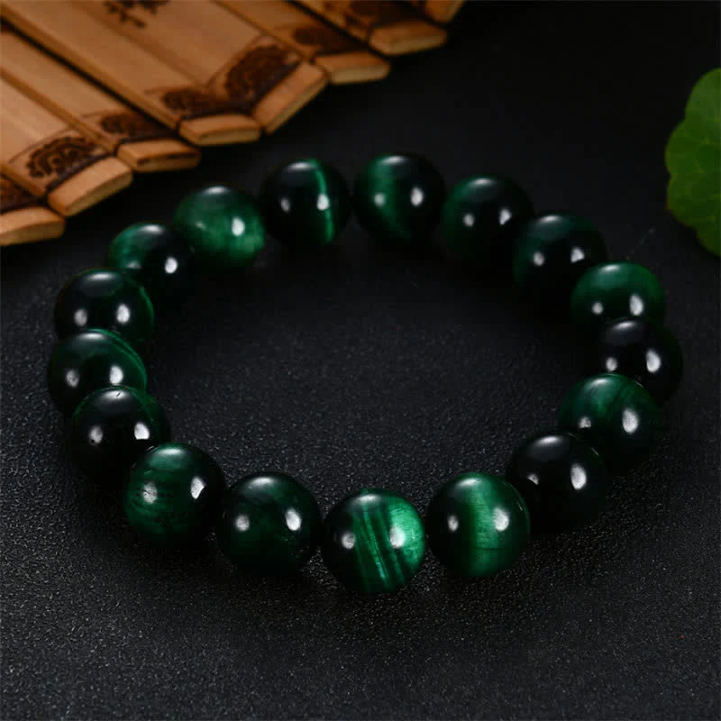 Braccialetto Buddha Stones Natural Green Tiger Eye Strength - Image 5