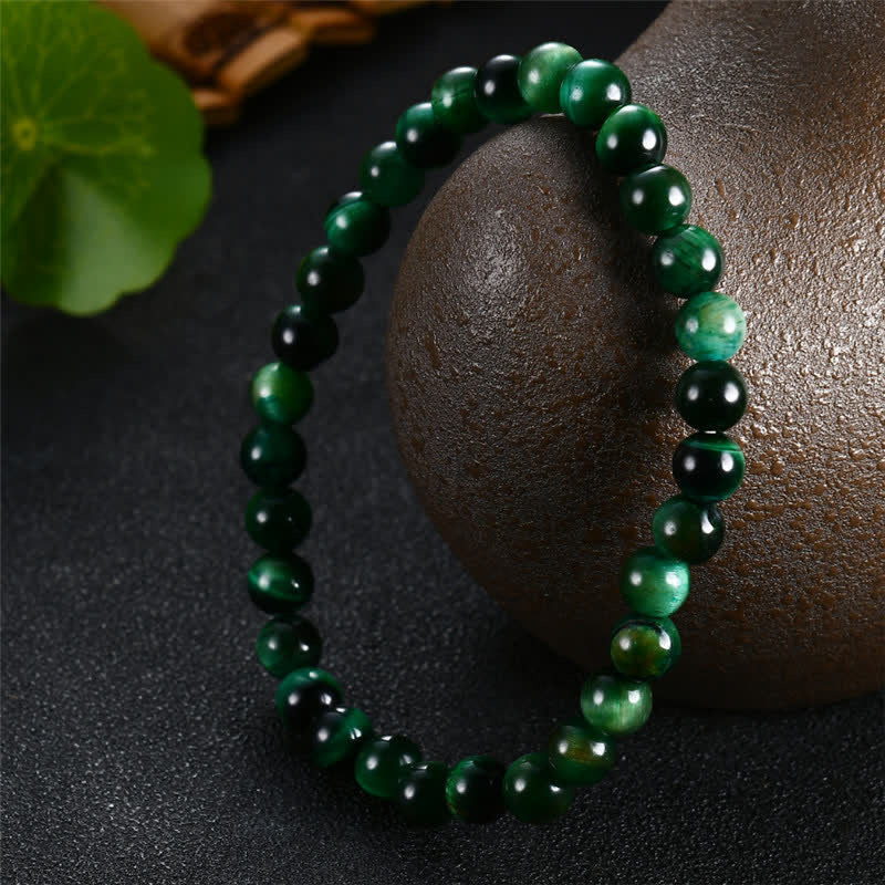 Braccialetto Buddha Stones Natural Green Tiger Eye Strength - Image 6