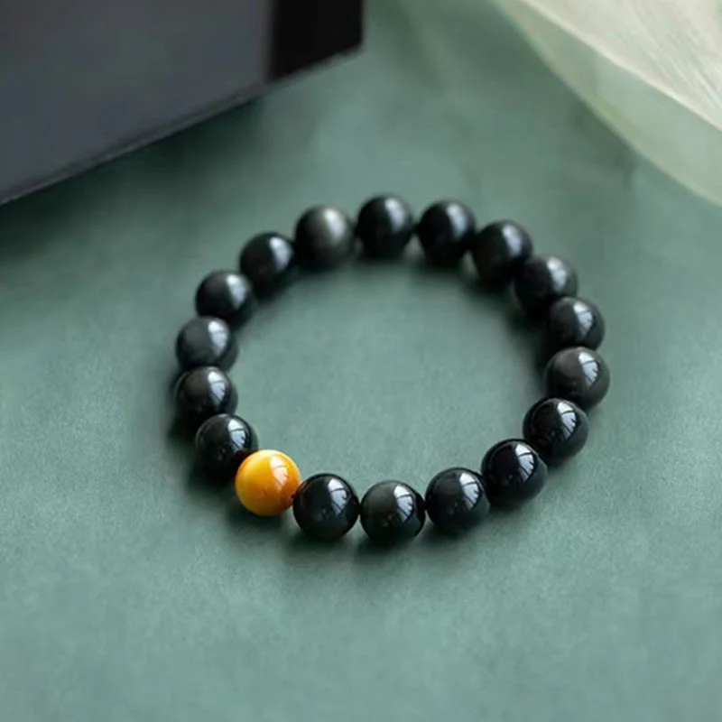 Braccialetto Buddha Stones Natural Rainbow Obsidian Tiger Eye Positive Love - Image 12
