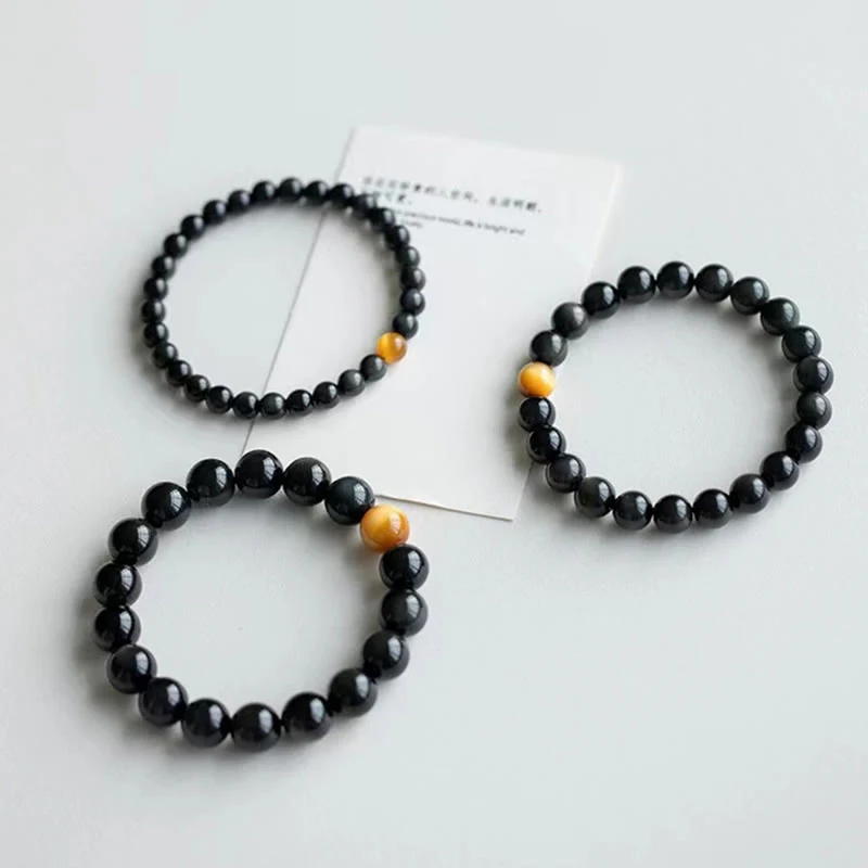 Braccialetto Buddha Stones Natural Rainbow Obsidian Tiger Eye Positive Love - Image 7