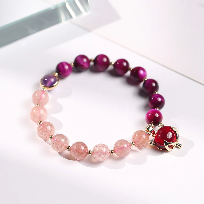 Braccialetto Buddha Stones Natural Strawberry Quartz Pixiu Love - Image 2