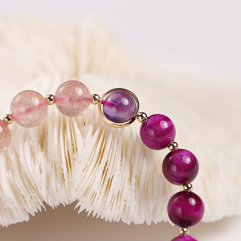 Braccialetto Buddha Stones Natural Strawberry Quartz Pixiu Love - Image 3