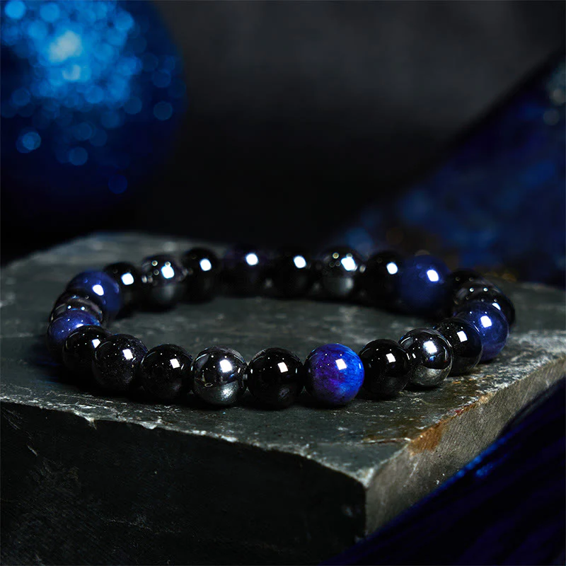 Braccialetto Buddha Stones Naturale Occhio di Tigre Ossidiana Ematite Positivo Potente - Image 17