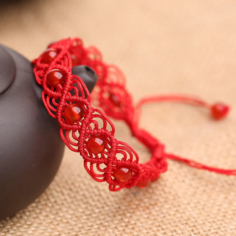 Braccialetto Buddha Stones Red Agate Confidence Red String - Image 2
