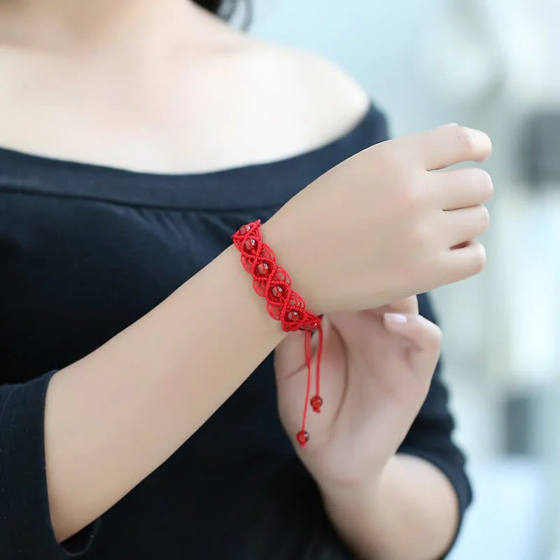 Braccialetto Buddha Stones Red Agate Confidence Red String - Image 3