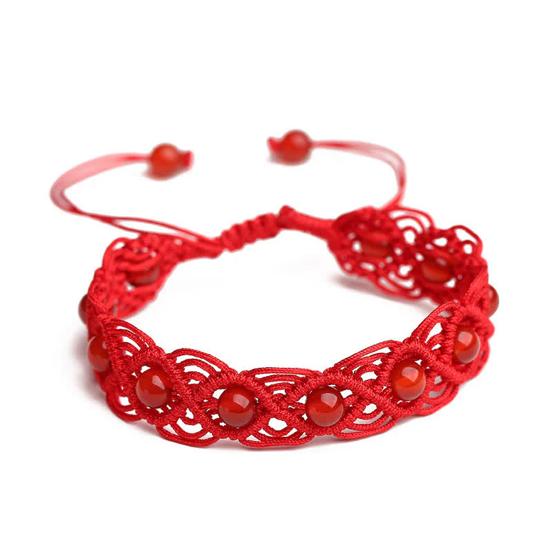 Braccialetto Buddha Stones Red Agate Confidence Red String - Image 4