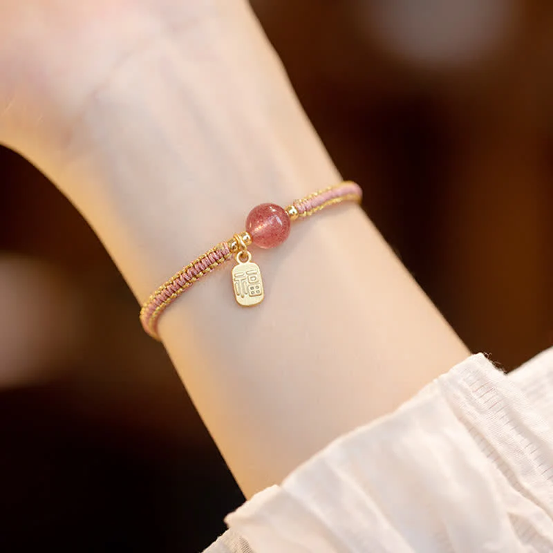 Braccialetto Buddha Stones Red Agate Jade Lotus Confidence Calm String - Image 13