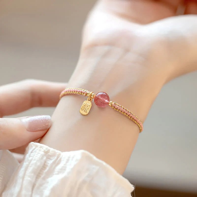 Braccialetto Buddha Stones Red Agate Jade Lotus Confidence Calm String - Image 14