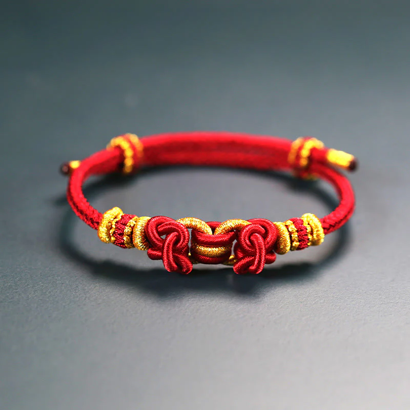 Braccialetto Buddha Stones Red String Saddle Knot Strength