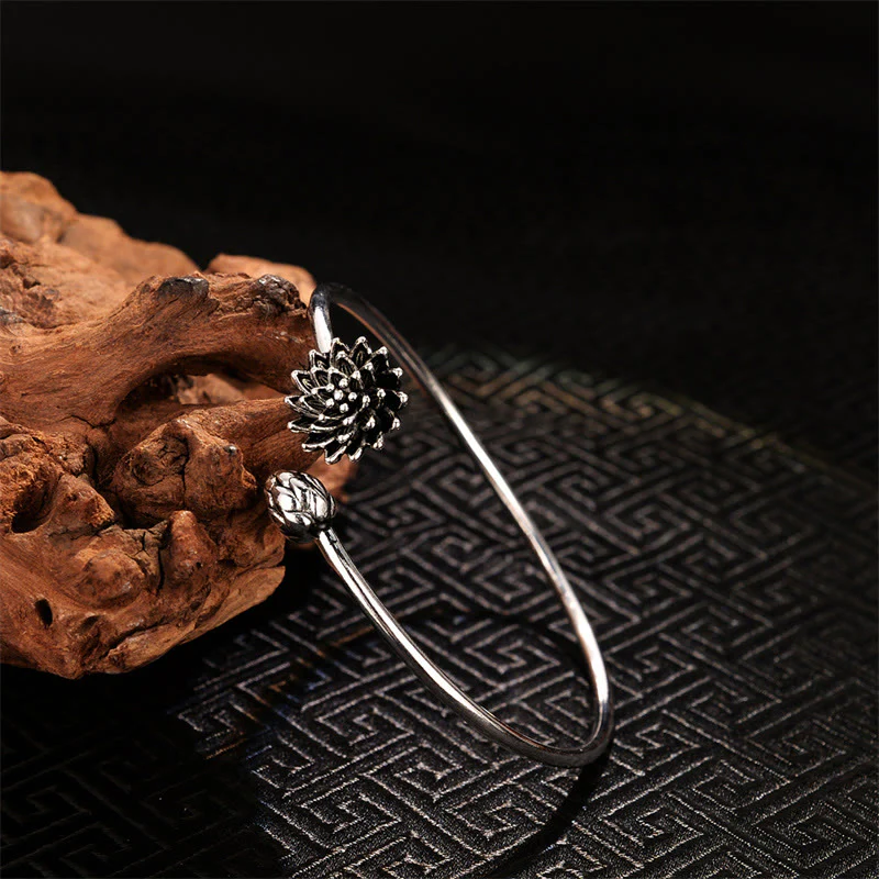 Braccialetto Buddha Stones Retro Lotus Rame Bianco Illuminazione