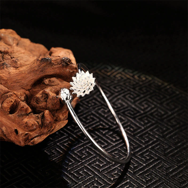 Braccialetto Buddha Stones Retro Lotus Rame Bianco Illuminazione - Image 4