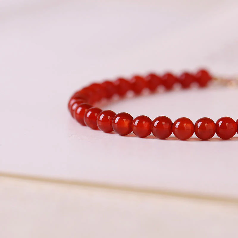 Braccialetto Buddha Stones Small Red Agate Ultra-sottile Calm Beads - Image 3