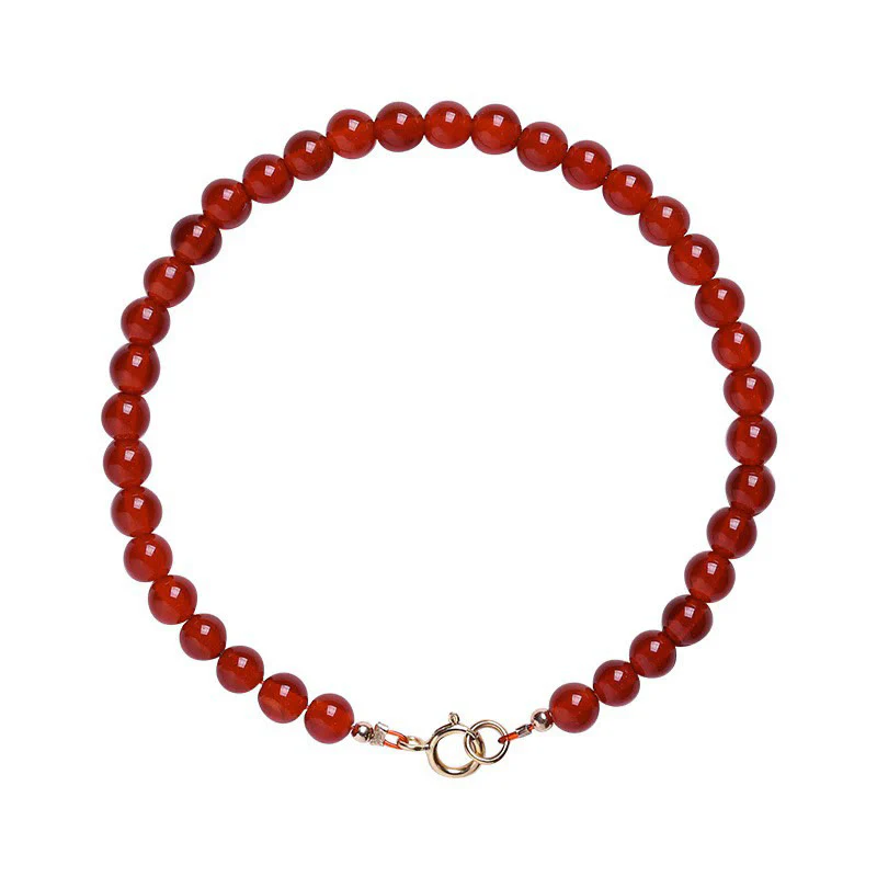 Braccialetto Buddha Stones Small Red Agate Ultra-sottile Calm Beads - Image 6