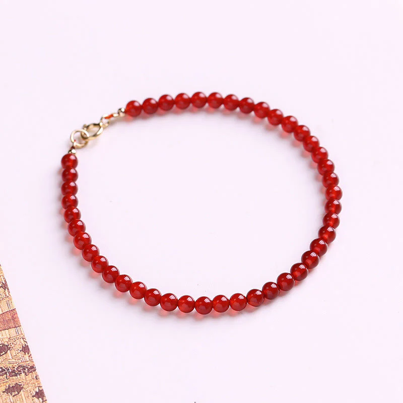 Braccialetto Buddha Stones Small Red Agate Ultra-sottile Calm Beads - Image 8