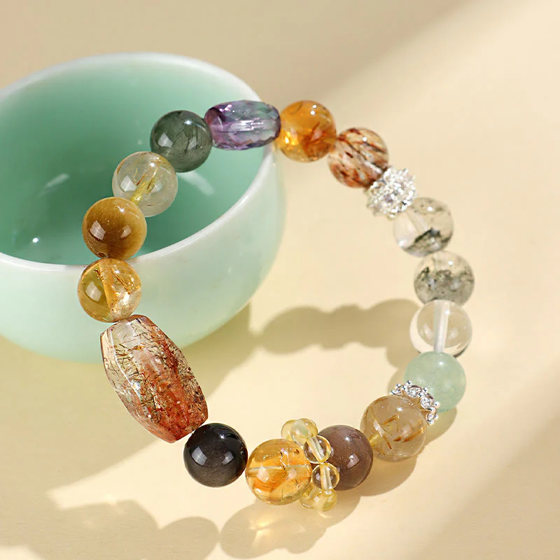 Braccialetto Buddha Stones Super Seven Crystal Topaz Obsidian Tiger Eye Positivity - Image 11