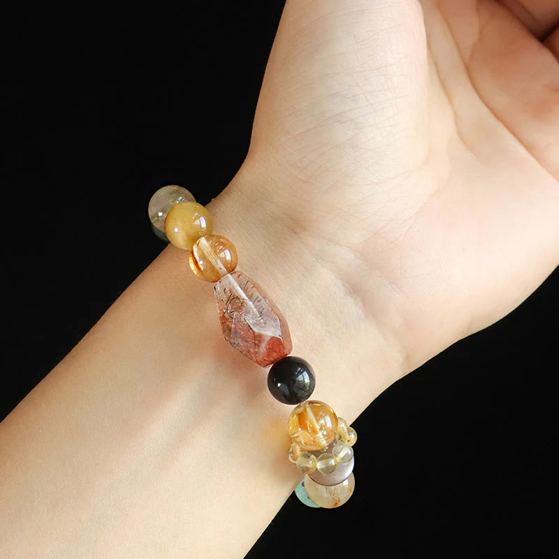 Braccialetto Buddha Stones Super Seven Crystal Topaz Obsidian Tiger Eye Positivity - Image 14