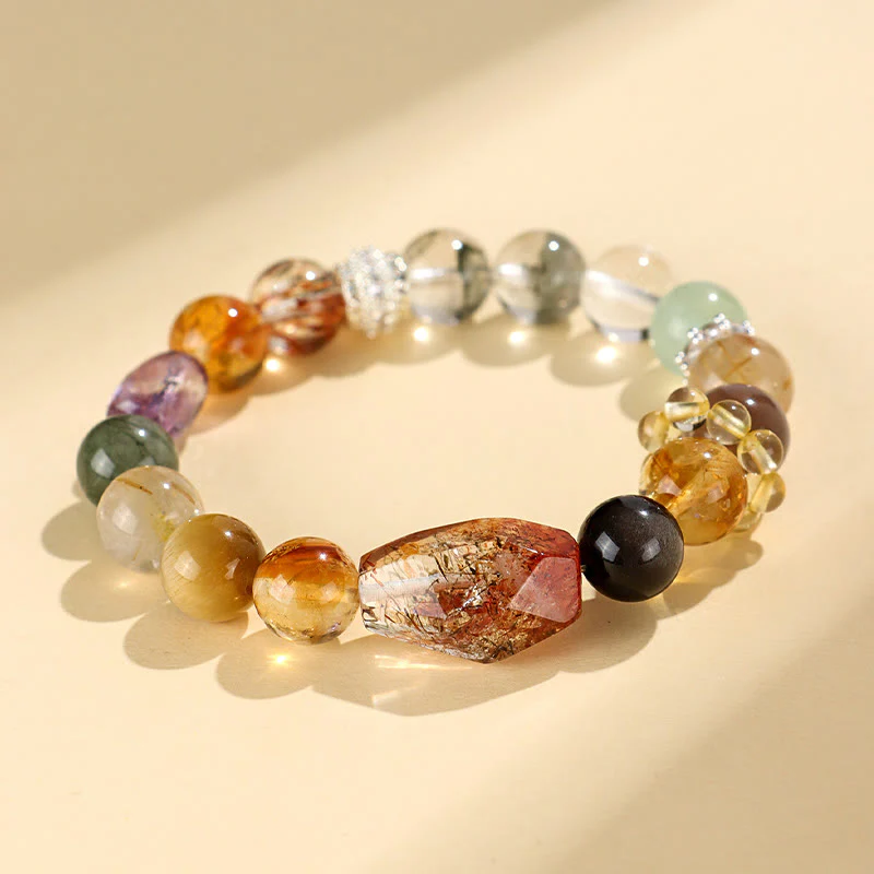 Braccialetto Buddha Stones Super Seven Crystal Topaz Obsidian Tiger Eye Positivity - Image 3