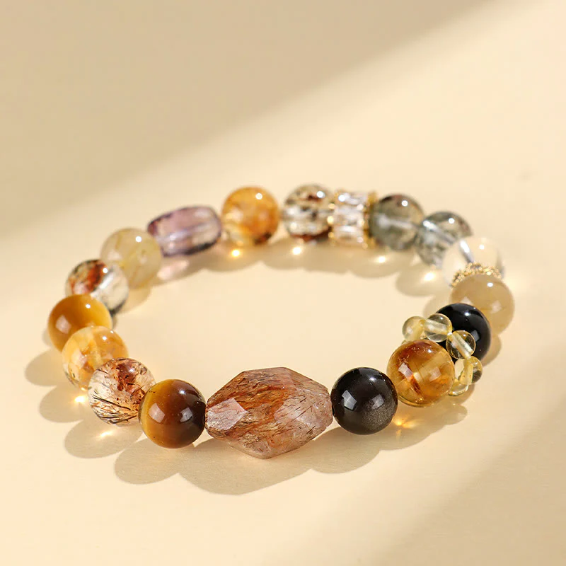 Braccialetto Buddha Stones Super Seven Crystal Topaz Obsidian Tiger Eye Positivity - Image 4