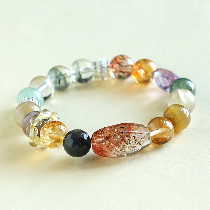Braccialetto Buddha Stones Super Seven Crystal Topaz Obsidian Tiger Eye Positivity - Image 8