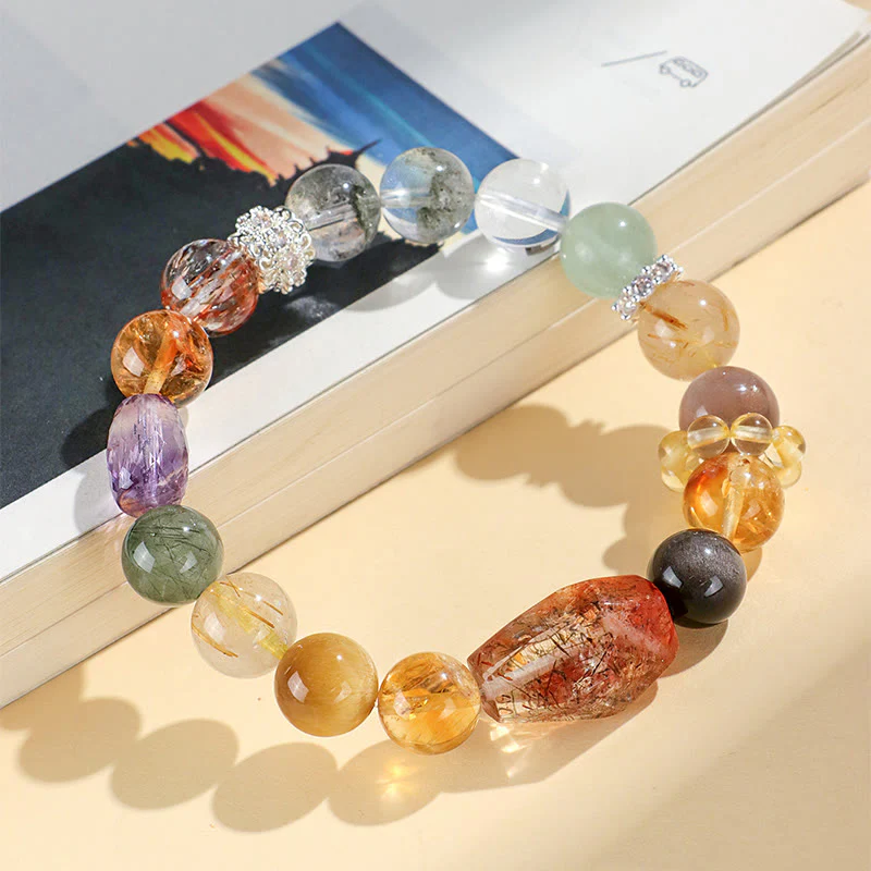 Braccialetto Buddha Stones Super Seven Crystal Topaz Obsidian Tiger Eye Positivity - Image 9