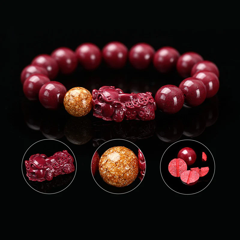 Braccialetto Buddha Stones Tibetan Cinnabar Pixiu Calm - Image 4