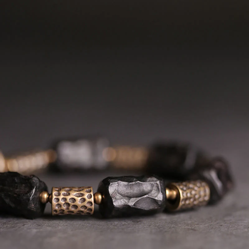 Braccialetto Buddha Stones Tibetano Ebano Legno Rame Calma Pace - Image 12
