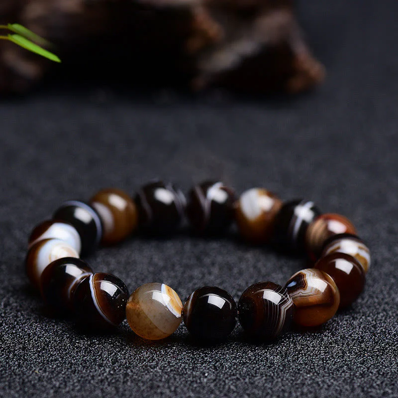 Braccialetto Buddha Stones Tibetano Sardonyx Felicità Positivo - Image 9