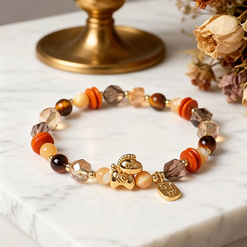 Braccialetto Buddha Stones Tiger Eye Ice Ossidiana Pearl Year of the Horse Lucky Fortune Prosperity - Image 11