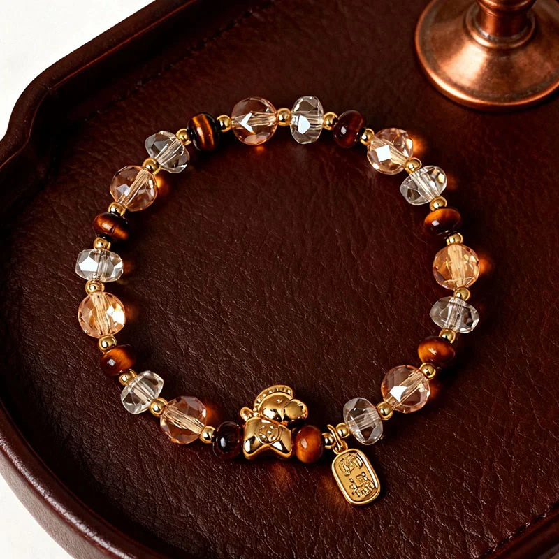 Braccialetto Buddha Stones Tiger Eye Ice Ossidiana Pearl Year of the Horse Lucky Fortune Prosperity - Image 16