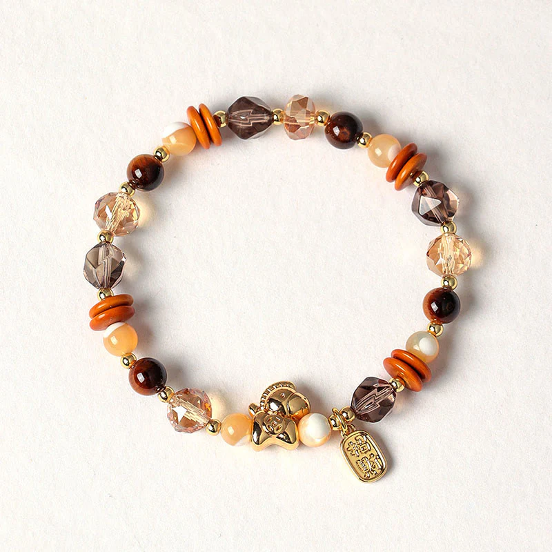 Braccialetto Buddha Stones Tiger Eye Ice Ossidiana Pearl Year of the Horse Lucky Fortune Prosperity - Image 2