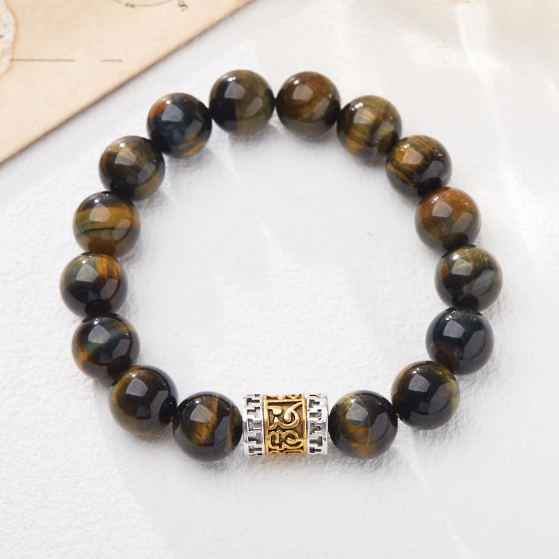 Braccialetto Buddha Stones Tiger Eye Six True Words Courage - Image 2