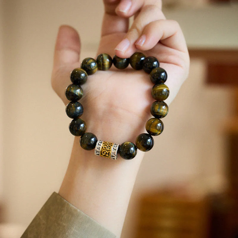 Braccialetto Buddha Stones Tiger Eye Six True Words Courage - Image 3