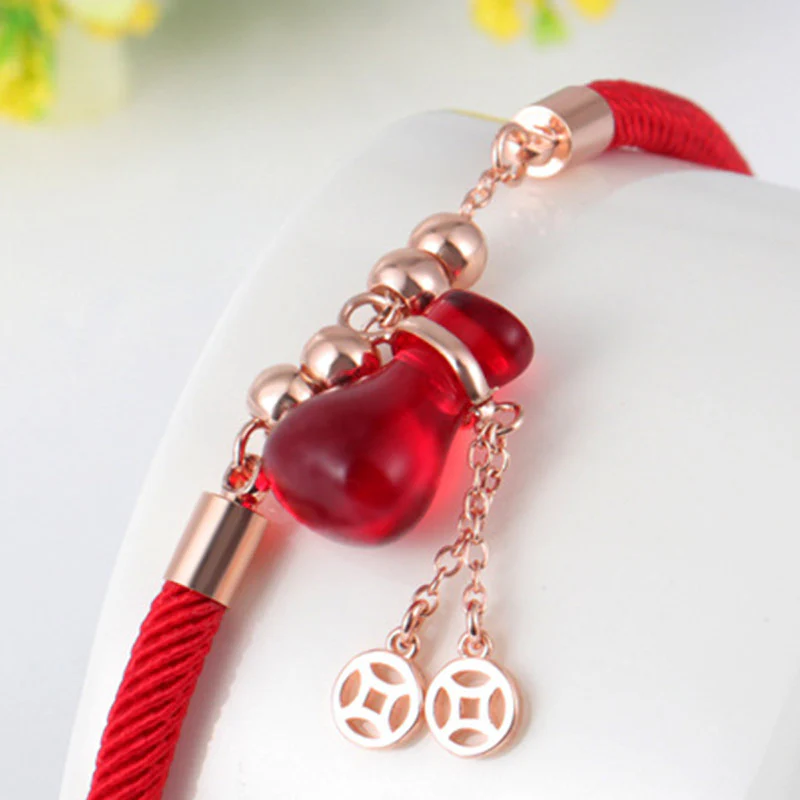 Braccialetto Buddha Stones Wealth Attractor con corda rossa e agata rossa - Image 4