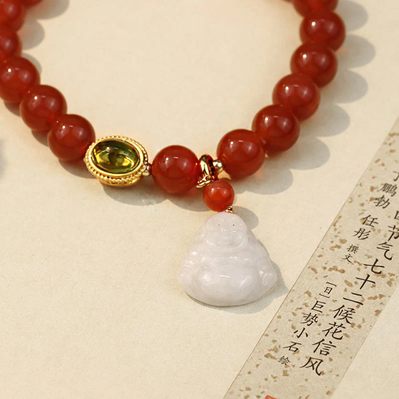 Braccialetto Buddha Successo Agata Rossa Naturale Buddha Stones - Image 3