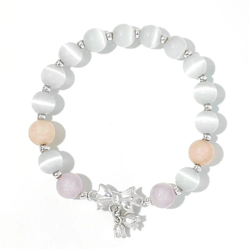 Braccialetto con ciondolo a forma di rosetta in pietra occhio di gatto, lavanda, ametista e Buddha Stones - Image 6