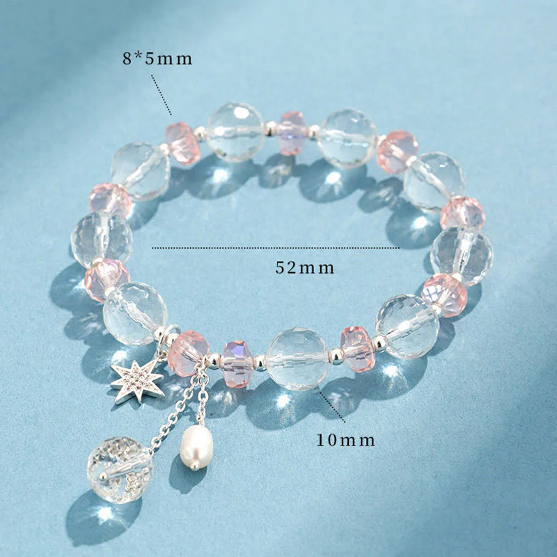 Braccialetto con ciondolo a forma di stella con protezione in cristallo rosa e pietre Buddha Stones - Image 7