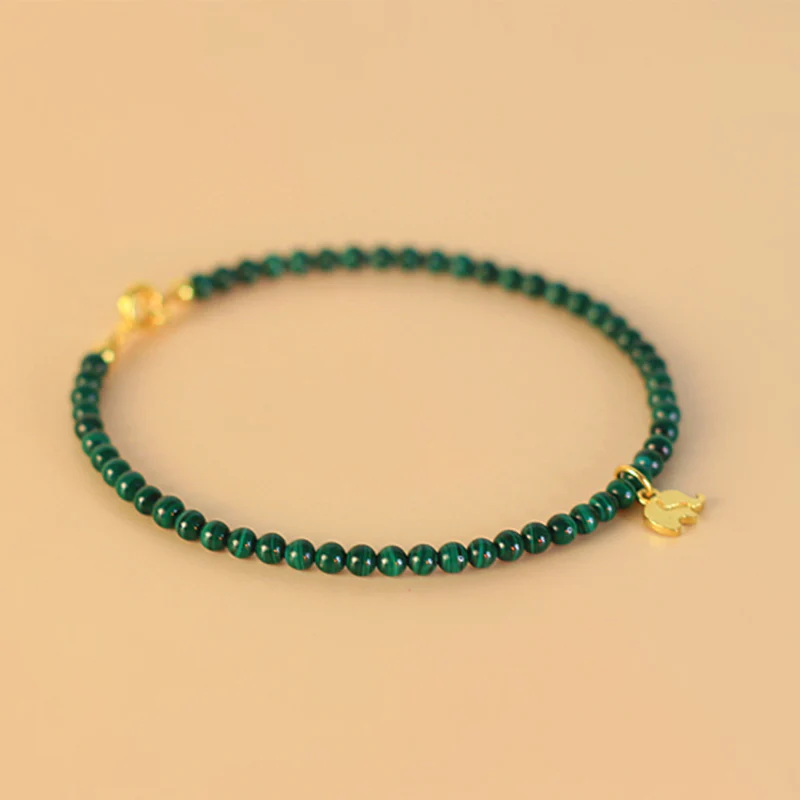 Braccialetto con ciondolo anti-ansia in malachite naturale con elefante Buddha Stones - Image 13