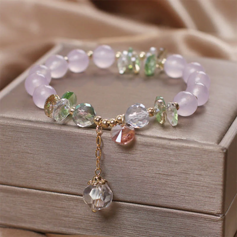 Braccialetto con ciondolo di pace in cristallo rosa con occhio di gatto Buddha Stones - Image 10