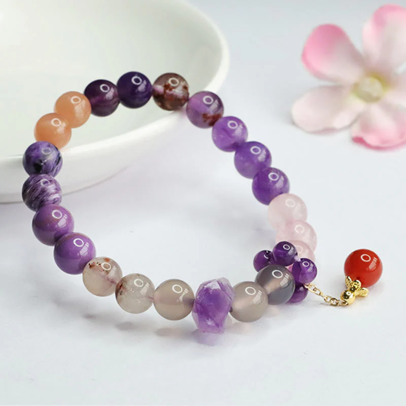 Braccialetto con ciondolo di perline di guarigione Buddha Stones Natural Ametista Crystal Inner Peace - Image 2