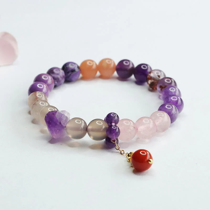 Braccialetto con ciondolo di perline di guarigione Buddha Stones Natural Ametista Crystal Inner Peace - Image 3