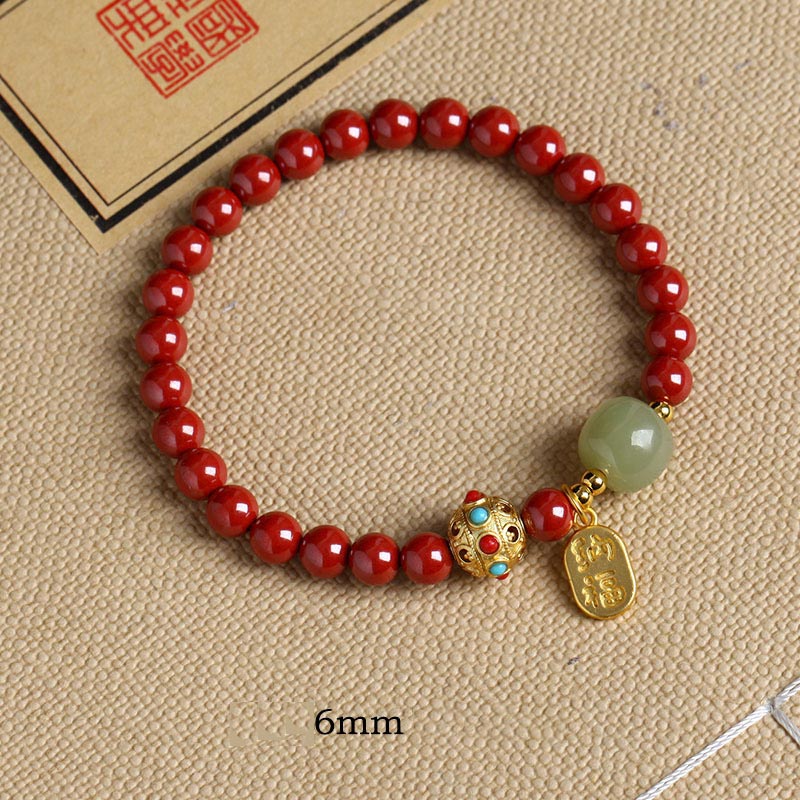 Braccialetto con ciondolo di protezione della fortuna in avventurina verde cinabro Buddha Stones - Image 10