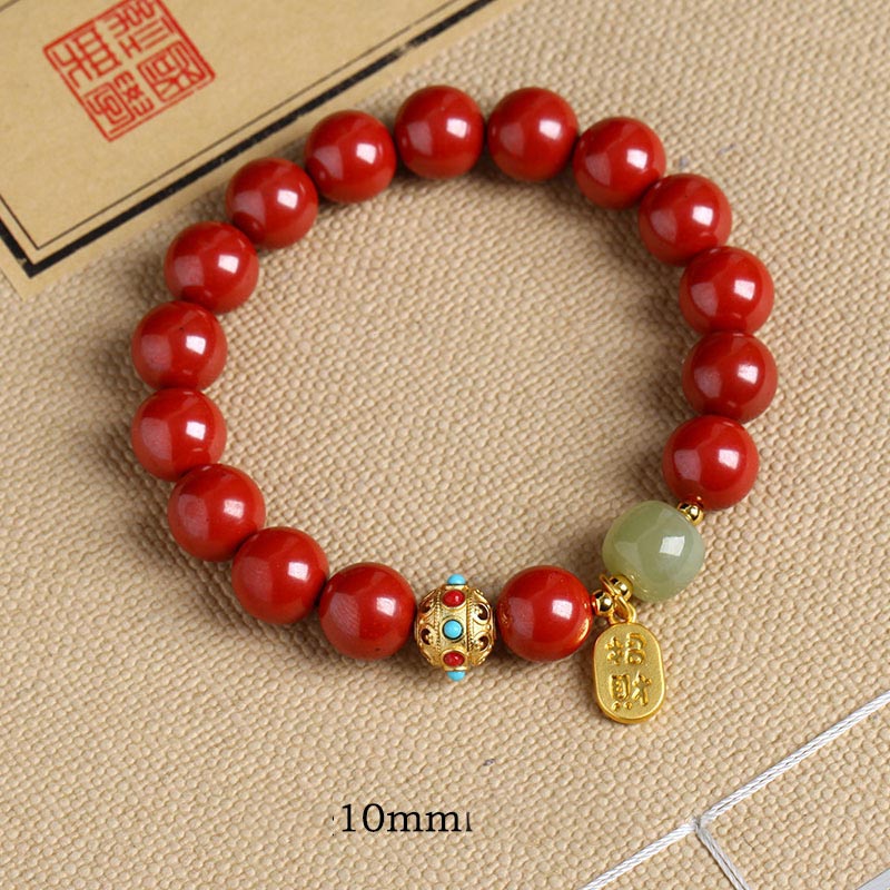 Braccialetto con ciondolo di protezione della fortuna in avventurina verde cinabro Buddha Stones - Image 14