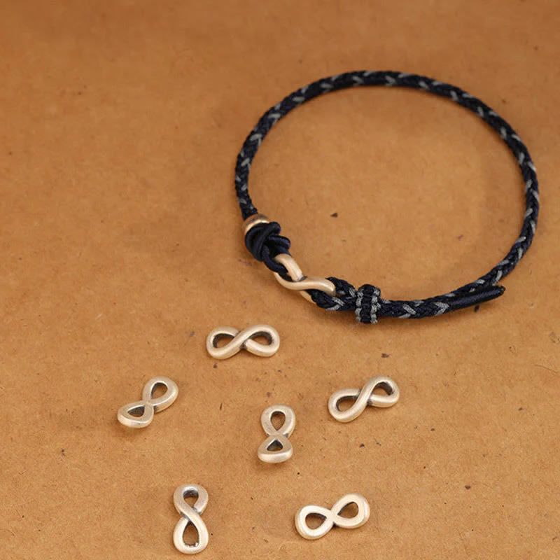 Braccialetto con corda portafortuna con simbolo dell'infinito e nodo infinito in argento sterling 999 fatto a mano Buddha Stones - Image 17