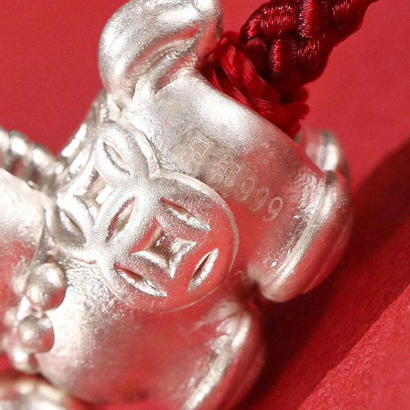 Braccialetto con cordino della prosperità dell'anno del cavallo in argento sterling 999 con agata rossa e Buddha Stones - Image 15