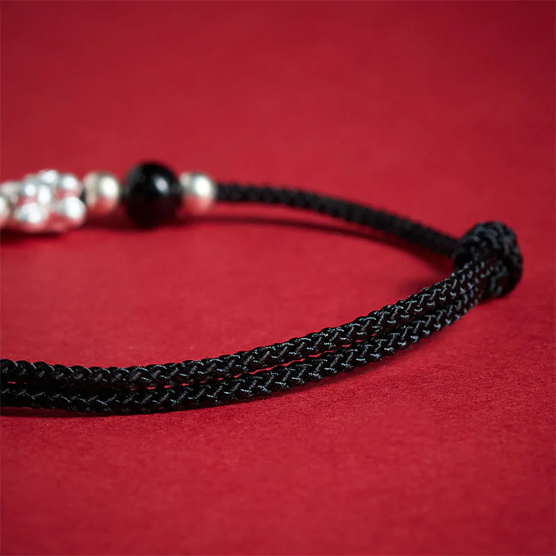Braccialetto con cordino della prosperità dell'anno del cavallo in argento sterling 999 con agata rossa e Buddha Stones - Image 19