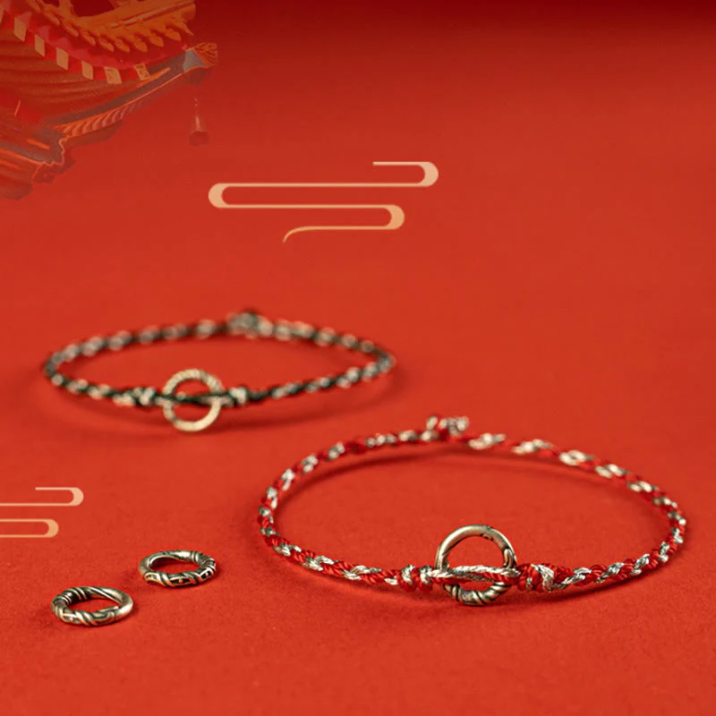 Braccialetto con cordino portafortuna Buddha Stones in argento sterling 925 con fibbia della pace - Image 19