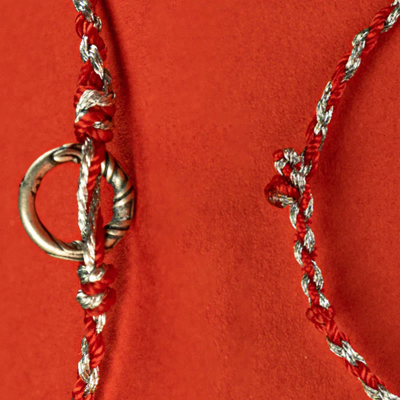 Braccialetto con cordino portafortuna Buddha Stones in argento sterling 925 con fibbia della pace - Image 4