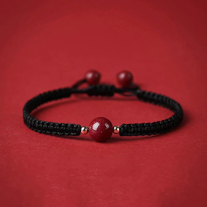 Braccialetto con cordino rosso e perline di cinabro fortunato Buddha Stones - Image 12