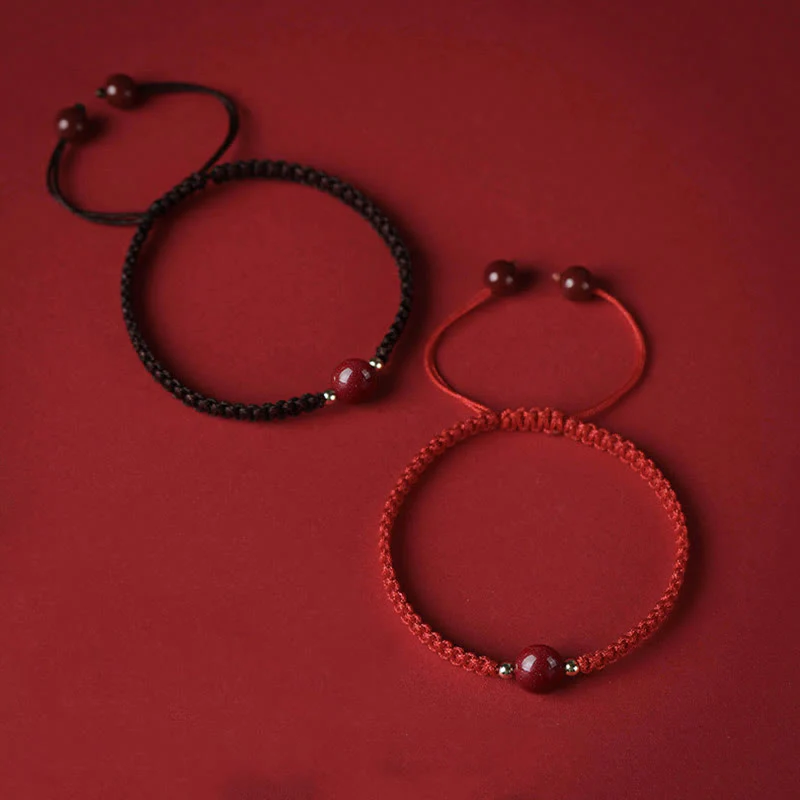Braccialetto con cordino rosso e perline di cinabro fortunato Buddha Stones - Image 13