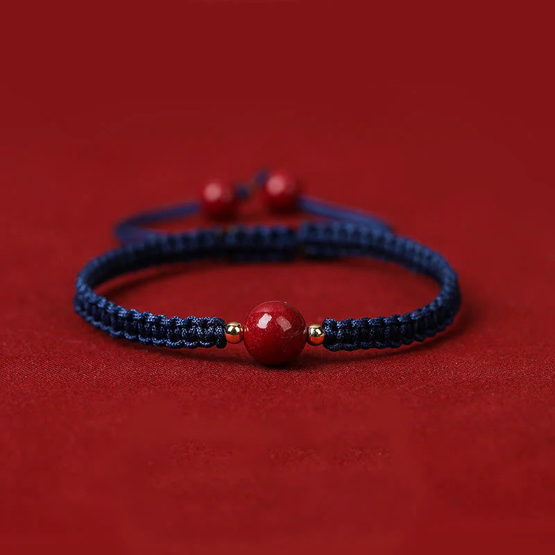 Braccialetto con cordino rosso e perline di cinabro fortunato Buddha Stones - Image 15